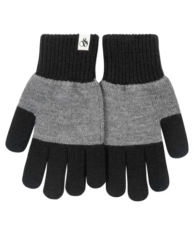 Scotch & Soda Men's Color Block Knit Gloves In Black
