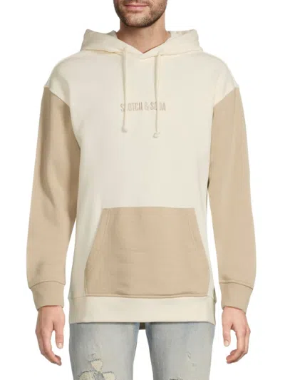 Scotch And Soda Men's Colorblocked Logo Hoodie In Neutral