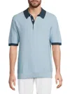 Scotch & Soda Textured Cotton Knit Polo In Blue