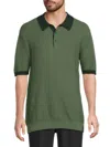 Scotch & Soda Men's Contrast Trim Cotton Polo Shirt In Green