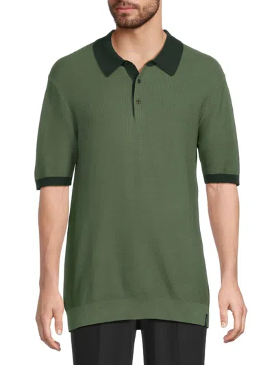 Scotch & Soda Men's Contrast Trim Cotton Polo Shirt In Green