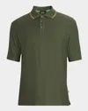 Scotch & Soda Men's Cotton Micro-chevron Classic Fit Polo Shirt In Green