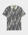 Scotch & Soda Men's Cotton Micro-logo Classic Fit Polo Shirt In Gray