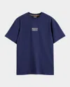 Scotch & Soda Men's Cotton Relaxed Fit Cross-stitch Artwork T-shirt In Blue
