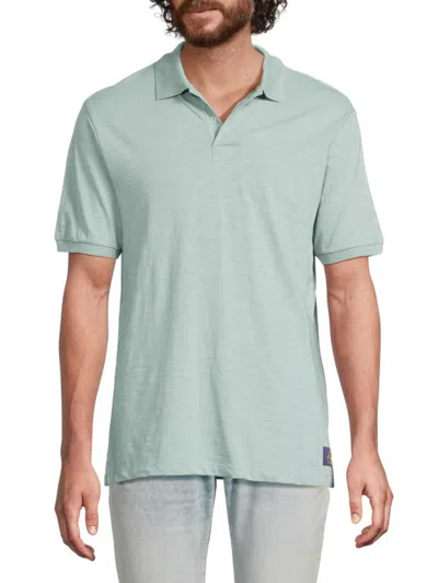 Scotch & Soda Men's Cotton Slub Knit Polo Shirt In Blue