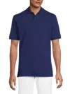 Scotch & Soda Men's Cotton Slub Knit Polo Shirt In Blue