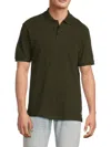 Scotch & Soda Men's Cotton Slub Knit Polo Shirt In Green