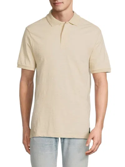 Scotch & Soda Men's Cotton Slub Knit Polo Shirt In Neutral