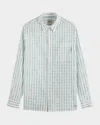 Scotch & Soda Men's Cotton Voile Stripe Casual Button-down Shirt