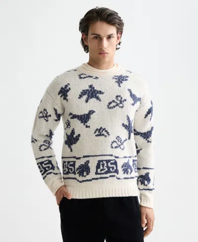 Scotch & Soda Men's Drop Shoulder Crewneck Sweater In Yellow
