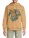 Scotch And Soda Men's Floral Cotton-blend Hoodie In Brown