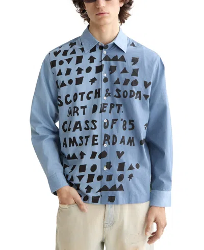 SCOTCH & SODA MEN'S GRAPHIC TEXT LOGO SHIRT