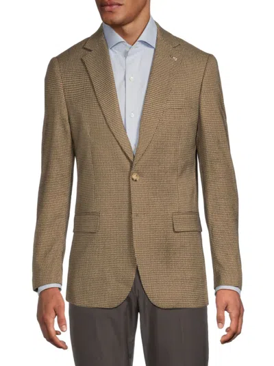 Scotch & Soda Men's Houndstooth Modern-fit Blazer In Brown