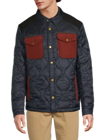 Scotch & Soda Men's Ivik Padded Overshirt Jacket In Blue
