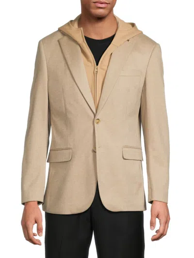 Scotch & Soda Men's Layered Hooded Modern-fit Blazer In Neutral