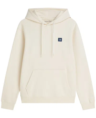 Scotch & Soda Logo-patch Drawstring Hoodie In White