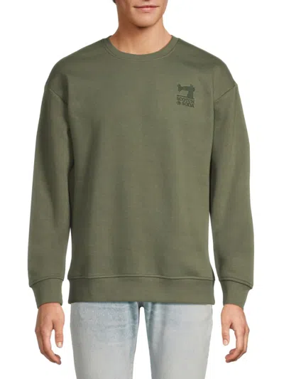 Scotch & Soda Men's Logo Cotton-blend Sweatshirt In Green
