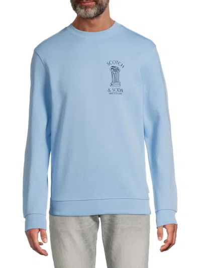 Scotch & Soda Men's Logo Cotton Sweatshirt In Blue