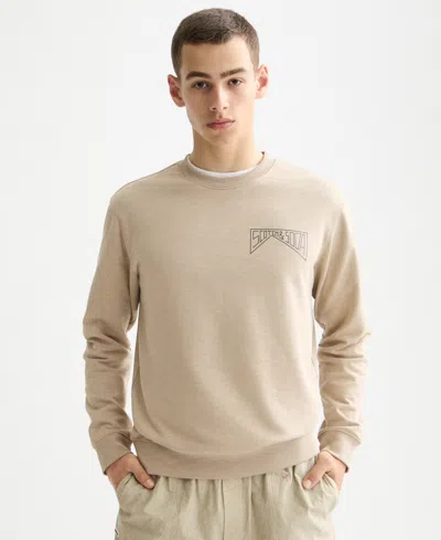 Scotch & Soda Men's Logo Detail Crewneck Sweatshirt In Brown