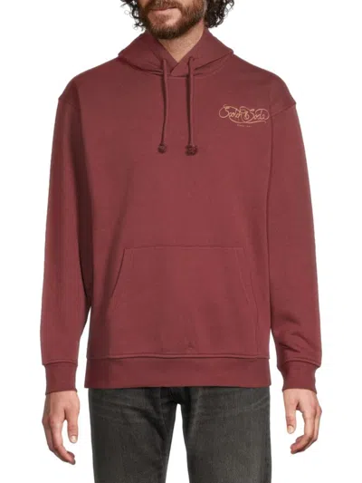 Scotch & Soda Fleece Graphic Hoodie In Red