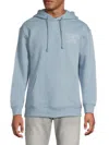 Scotch And Soda Men's Logo Fleece Cotton-blend Relaxed-fit Hoodie In Blue