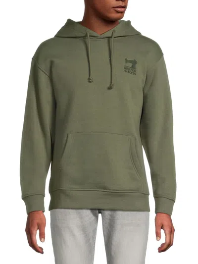 Scotch And Soda Men's Logo Fleece Cotton-blend Relaxed-fit Hoodie In Green