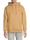 Scotch & Soda Men's Logo Fleece Cotton-blend Relaxed-fit Hoodie In Nude