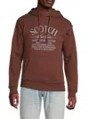 Scotch And Soda Men's Logo Graphic Cotton-blend Hoodie In Brown