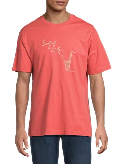 Scotch & Soda Men's Logo Graphic Cotton T-shirt In Pink