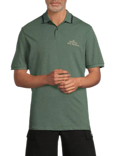 Scotch & Soda Men's Logo Pique Cotton Polo In Green