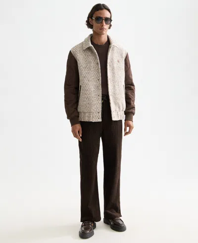 Scotch & Soda Men's Long Sleeves Varsity Jacket In Brown