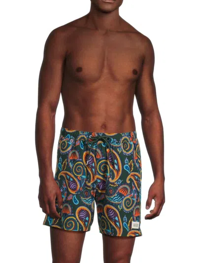 Scotch And Soda Men's Miami Ice Paisley Swim Trunks In Multi