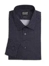 Scotch & Soda Men's Micro Ditsy Stretch Cotton Contemporary Fit Dress Shirt In Black