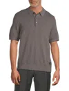Scotch & Soda Textured Stitch Polo Sweater In Gray