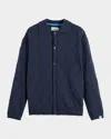 Scotch & Soda Men's Openwork Knit Button-down Shirt In Blue