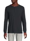 Scotch & Soda Slub Relaxed Fit Henley Tee In Gray