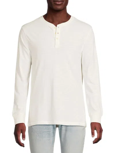 Scotch & Soda Men's Organic Cotton Henley Shirt In White