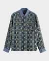 Scotch & Soda Men's Patchwork Flannel Relaxed-fit Button-down Shirt In Green