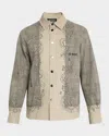 Scotch & Soda Men's Placement Graphic Cotton Overshirt In Neutral