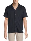 Scotch & Soda Popcorn Jersey Camp Shirt In Black