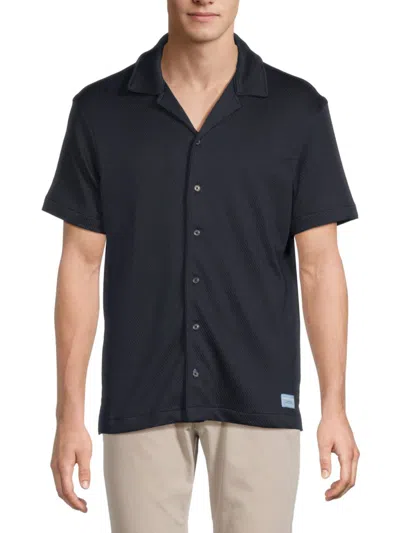 SCOTCH & SODA MEN'S POPCORN JERSEY CAMP SHIRT