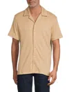 Scotch & Soda Popcorn Jersey Camp Shirt In Brown