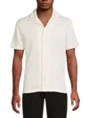 Scotch & Soda Men's Popcorn Jersey Camp Shirt In White