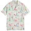 Scotch & Soda Men's Printed Viscose Short Sleeve Shirt In Palmtree Hawaii Aop In Green