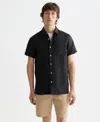 Scotch & Soda Men's Regular-fit Button-down Linen Shirt In Black