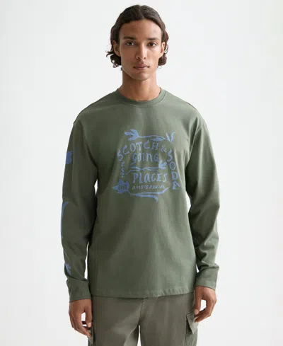 Scotch & Soda Men's Relaxed Fit Artwork T-shirt In Gray
