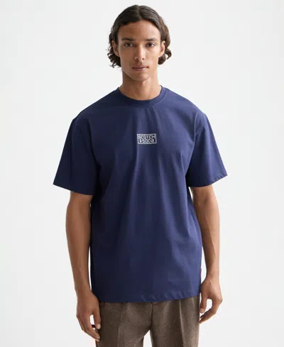 SCOTCH & SODA MEN'S RELAXED FIT CROSS STITCH ARTWORK T-SHIRT