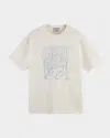 Scotch & Soda Men's Relaxed Fit Linework Logo T-shirt In White