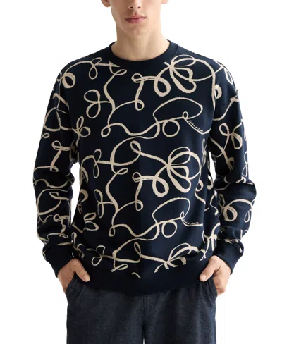 Scotch & Soda Print Cotton T-shirt In Blue