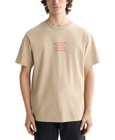 Scotch & Soda Men's Relaxed Fit Short Sleeve Crewneck Art Class Graphic T-shirt In Neutral